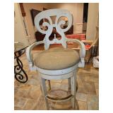 Vanguard Furniture Large Wood Swivel Bar Stool w/Upholstered Seats 23" across arms x 20" seat d x 20" seat back h x 31.25" seat h x 35.75" arm h x 50.25" total h...