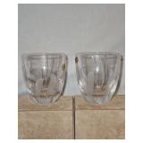 Two(2) NEW Vintage Atlantis Hand Blown and Cut Full Lead Crystal from Portugal "4" Old Fashioned" in the FOLIAGE Pattern; GLASSES HAVE BEEN STORED IN CHINA CABINET FOR SEVERAL YEARS AND HAVE A FILM ON