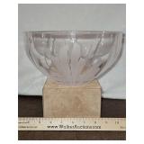 Exquisite NEW Vintage Atlantis Hand Blown and Cut Full Lead Crystal from Portugal 8.75x4.75" Bowl in the FOLIAGE Pattern; HAS BEEN STORED IN CHINA CABINET FOR SEVERAL YEARS AND HAS A FILM ON IT...