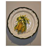 Signed Eva Gordon Ceramic Art 12” Plate w/3D "Corn" & Hanger in excellent condition...
