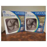 Two(2) NIB O2COOL 10 inch Battery or Electric Portable Fan, Camping Fan, Tent Accessory...