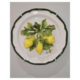 Signed Eva Gordon Ceramic Art 12” Plate w/3D "Lemon" & Hanger in excellent condition...