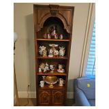 Tall wooden & plastic bookshelf w/2-door cabinet at bottom 24x14.25x78" CONTENTS NOT INCLUDED...