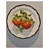 Signed Eva Gordon Ceramic Art 12” Plate w/3D "Tomato" & Hanger in excellent condition...