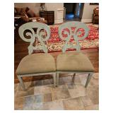 Pair of Vanguard Furniture Large Wood Dining Chairs w/Upholstered Seats 22.5" seat w  x 18" seat d x 20.5" seat back h x 20" seat h x 40.25" total h...