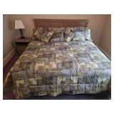 Pottery Barn King Size bed...HB, foundation, & ALL bedding BUYER, RESPONSIBLE FOR DISASSEMBLY AND REMOVAL FROM HOME...