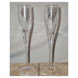 Two(2) NEW Vintage Atlantis Hand Blown and Cut Full Lead Crystal from Portugal "7 1/8" Cordial Glass" in the FOLIAGE Pattern; GLASSES HAVE BEEN STORED IN CHINA CABINET FOR SEVERAL YEARS AND HAVE A FIL