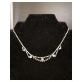 Vintage art deco light blue rhinestone choker