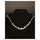 Vintage art deco light blue rhinestone choker