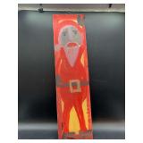 Authentic Signed Contemporary Artist Mose T Santa Folk Art with signature soda can tab hanger…..6-1/8 x 10-1/2