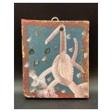 Authentic Signed Contemporary Artist Mose T White Tico Bird Folk Art with signature soda can tab hanger…..5-3/4 x 6-1/2