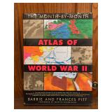 Hardback edition with dust jacket “The Month-By-Month Atlas f World War II”