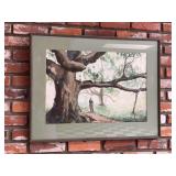 Signed John Brown Impressionist-style  watercolor print…..32-1/2 x 25-1/2