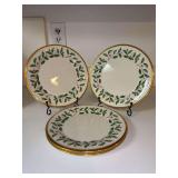 Set of (4) LENOX Holiday 8” Salad Plates from the Dimension Collection