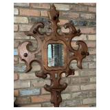 Vintage Victorian Walnut Wall Hanging Hall Tree…..approx. 30w x 46 tall