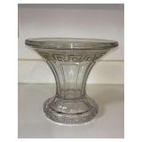 Vintage a Heisey Glass Company Greek Key pedestal punch bowl…..9-1/4”D x 8” tall