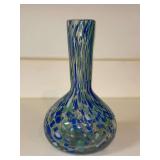 Hand Blown Mexico Confetti Glass Vase…..7-1/2” tall