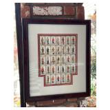 Framed collection of vintage cigarette cards, specifically from the "Military Uniforms of various Empires Overseas”…..19-1/4 x 22-1/2