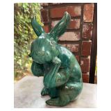 Large green ceramic rabbit…..17” tall