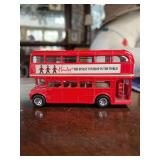 CORGI cast double decker bus with Hamleys advertising on side…..size of matchbox-type toys