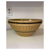 Vintage Yellow Ware Bowl with Blue Stripes…..marked 12 on bottom