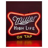 Vintage Miller High Life Blinking Neon Sign in working condition