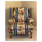Beautiful custom upholstered wing back accent chair…..32 x 20 x 36 tall overall