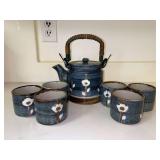Vintage OTAGIRI Japanese Stoneware Tea Kettle with (6) cups