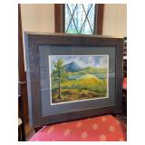 Framed/Matted/Signed Kathryn Feierabend mountains watercolor print…..24-1/2 x 20-1/2