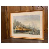 Framed/signed print depicting the Illinois Central Railroad