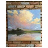 Oil on wrapped canvas “Spring Sunset II” by artist Kim Coulter…..32 x 30