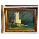 Gorgeous oil on canvas castle and landscape signed by LYNDA…..17-1/4 x 13