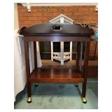 Cherry finish butlers tray table…..29 x 19-1/2 x 33 tall with sides up