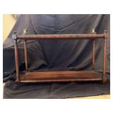 Nice 2-tiered wood wall hanging shelf…..20-1/4 x 6-1/4 x 12-1/4 tall