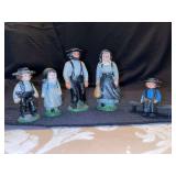 Vintage John Wright Painted Cast Iron Amish Family…..2-1/2 to 4-1/2” tall