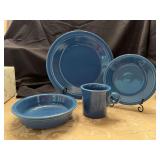 NIB Homer Laughlin Fiesta Ware 4-pc place setting….dinner plate, salad plate, soup/cereal bowl, mug…..LAPIS 831 337