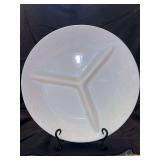 Ceramic Divided Serving Platter Dish, Made in Portugal…..13-3/4”D