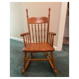 Vintage child’s size rocker with floral carved back…..13-1/4 x 12 x 29 tall