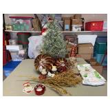 Grouping of new and used Christmas decor…..tree stands 23” tall and lighted snowman is not tested