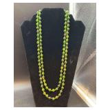 Opera length strand of Jade-like beaded necklace….doubled for pics