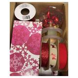 Boxes of Christmas ribbon, bows, tags and more…..see all pics