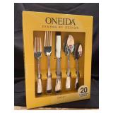 NIB 20-pc service for 4 ONEIDA Dining By Design Flatware Set