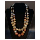 Gorgeous Chico’s double strand chunky beaded necklace with acrylic and silver tone separators