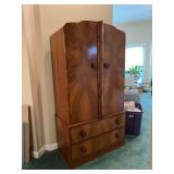 Gorgeous antique burl walnut wardrobe in really good condition….32 x 18 x 61-3/4 tall
