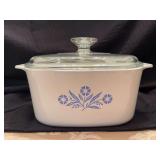 Vintage Corning Ware Blue Cornflower Casserole with lid…..8-1/2 x 8-1/2 x 4
