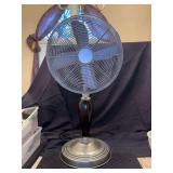 Retro-style metal pedestal oscillating 3-speed table fan…..13”D x 26” tall