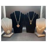Grouping of great looking silver tone necklaces