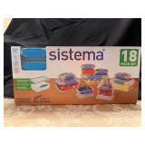 NIB Sistema 18-pc set of lock-lid plastic storage containers….box is sealed