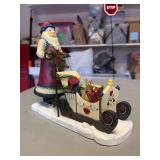 Beautiful DEMDACO “Nordic Santa Gifted Sled with Tea Light” figurine (resin)……10” long x 9” tall and in original box