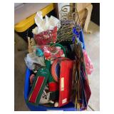 Tote full of Christmas decor and other